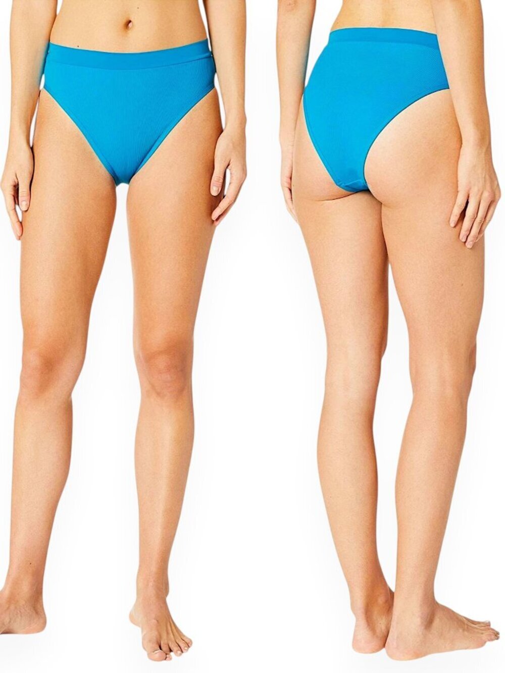 L*Space Electric Blue Frenchi Bitsy Bikini Swim Bottom Ribbed High Rise NWT L